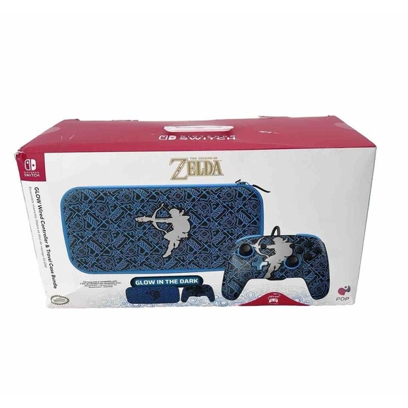 Nintendo Switch PDP REMATCH Zelda GLOW Controller & Travel Case Bundle - Picture 1 of 8
